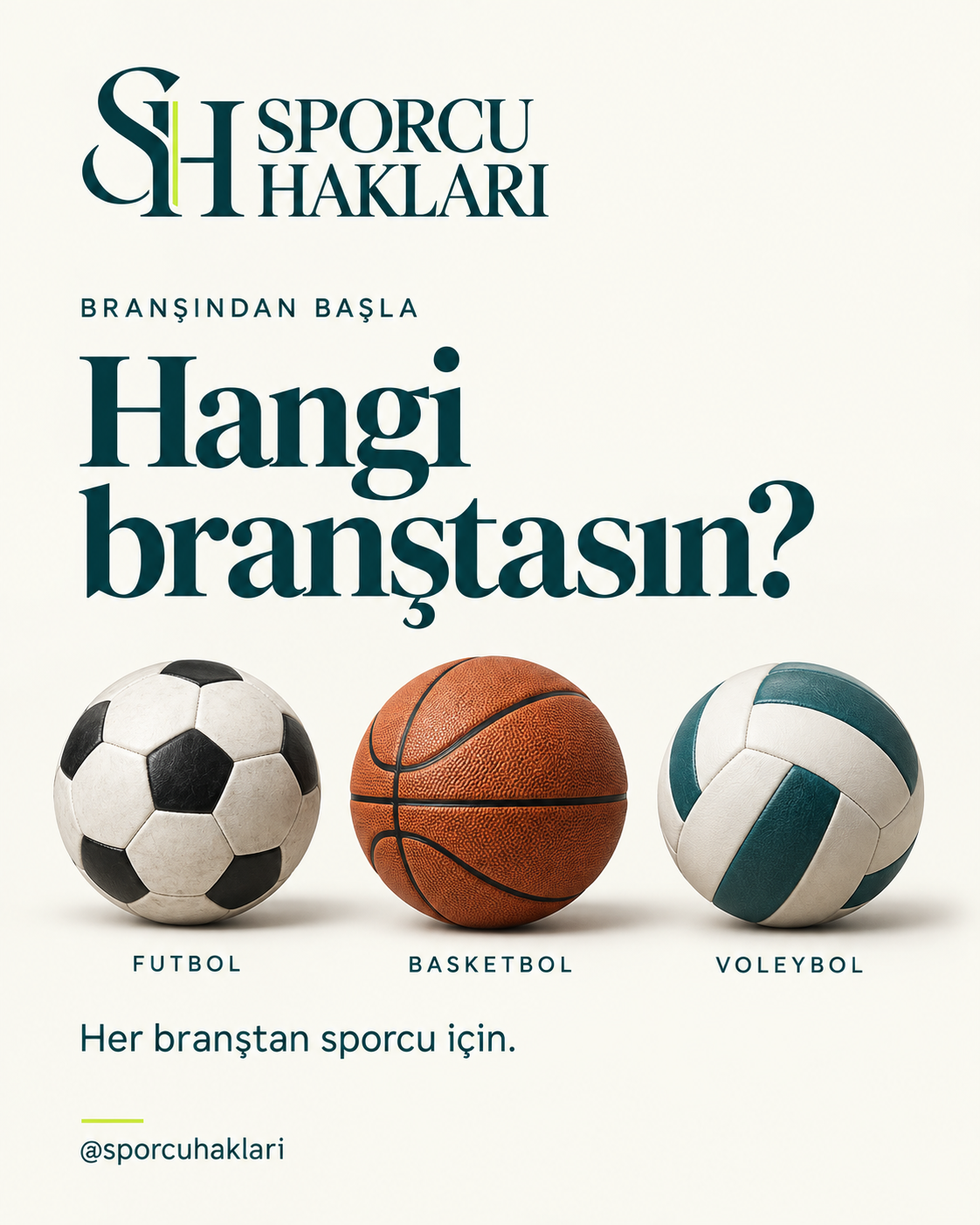 Beyaz zemin üzerinde futbol, basketbol ve voleybol topları